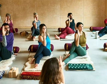 Experience deep relaxation and inner peace with Dhwani's expert-guided restorative yoga sessions