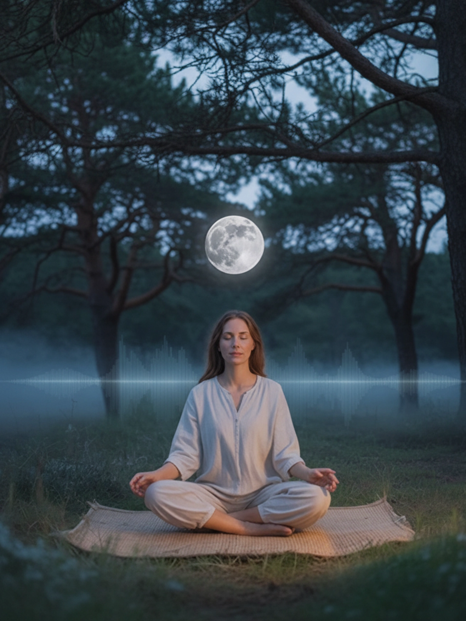 Full moon sound healing meditation with singing bowls and gongs for deep relaxation and peace