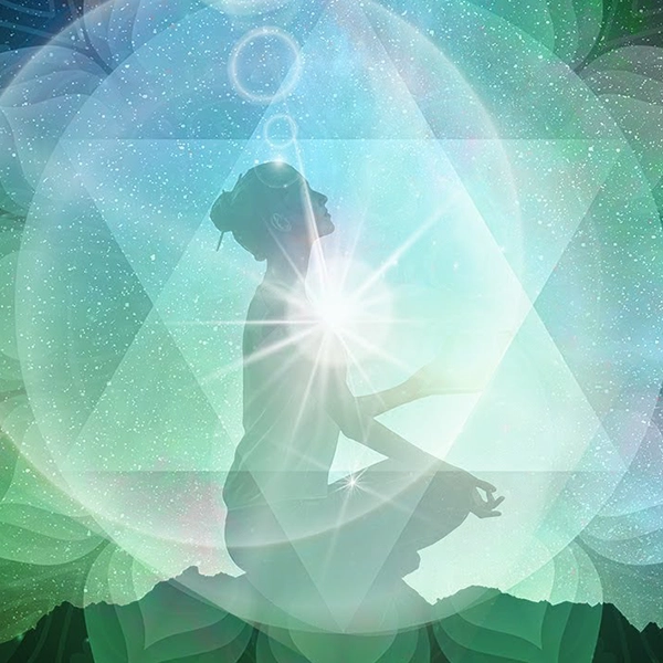 A heart chakra sound meditation session with a singing bowl for emotional and physical healing.