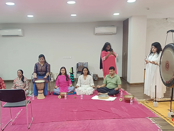 Experts lead a day long gong retreat offering immersive sound therapy for transformation & deep rest