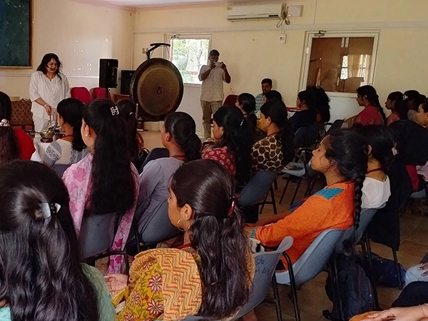 Beginner-level yoga demonstration sessions hosted by the Satvat Holistics at the Loyola campus.