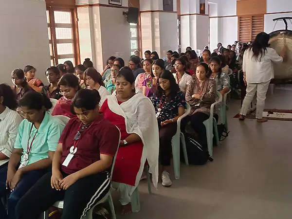 Campus vibes filled with healing sounds creating a positive and soothing energy atmosphere.