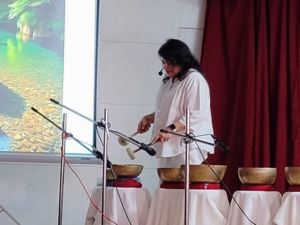 Students and participants involved in the structured wellness therapy event at Stella Maris college