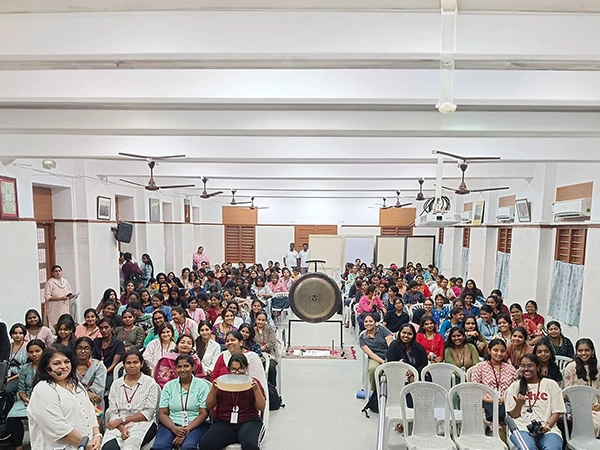 Memorable moments from a college event featuring sound healing and holistic wellness activities.