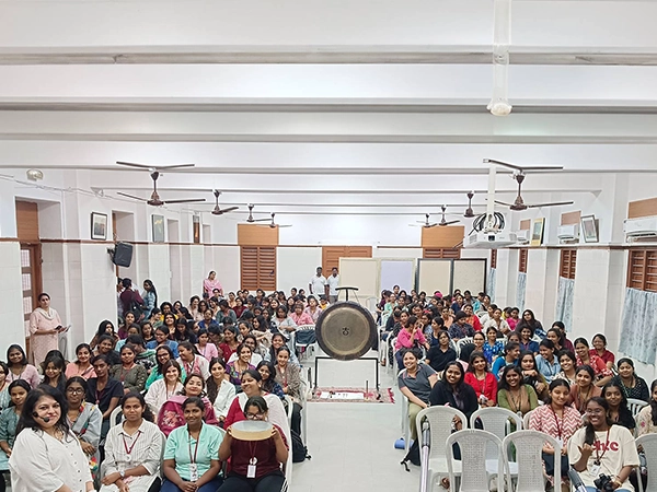 Focused wellness therapy session conducted for participating students Stella Maris college grounds