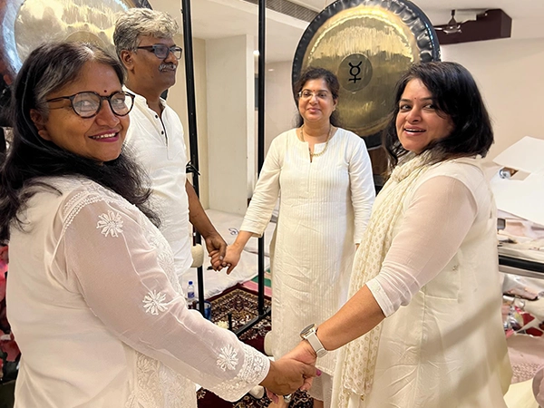 Dhiwani Nidra gong bath treatment designed to reduce stress and enhance emotional balance.