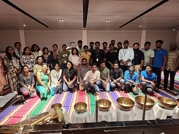 Gang gathering at Satvat encourages community healing and supportive, uplifting energy.