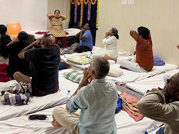 Gong bath therapy helping clients feel relaxed, happy, and free from mental tension.