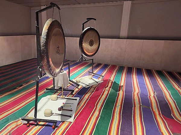 Hanging bell resonance creates deep sound healing vibrations for wellness and balance.