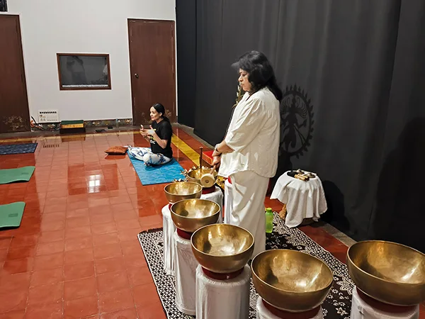 Spiritual healing journey with sound therapy offered at a dedicated wellness center in Chennai.