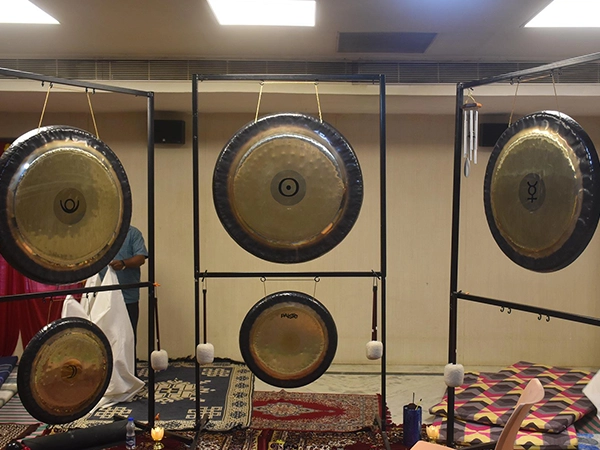 Meditative experience and group energy captured during Satvat Dhwani Nidra healing session