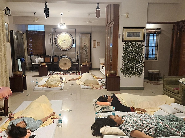 Session together invites calm peace through shared meditation, presence, and gentle support.