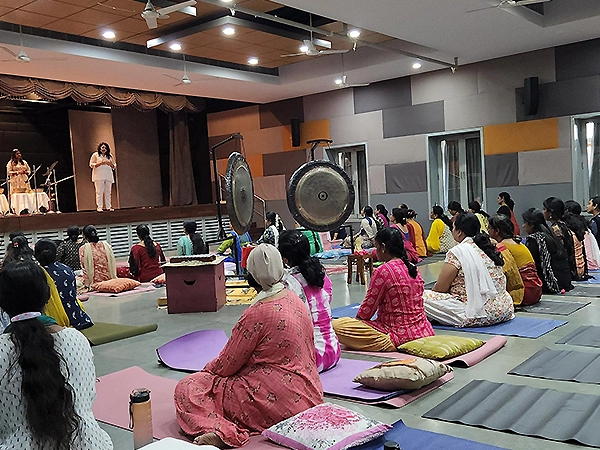 Sound practice hall hosts transformative group healing sessions using powerful sound energy.