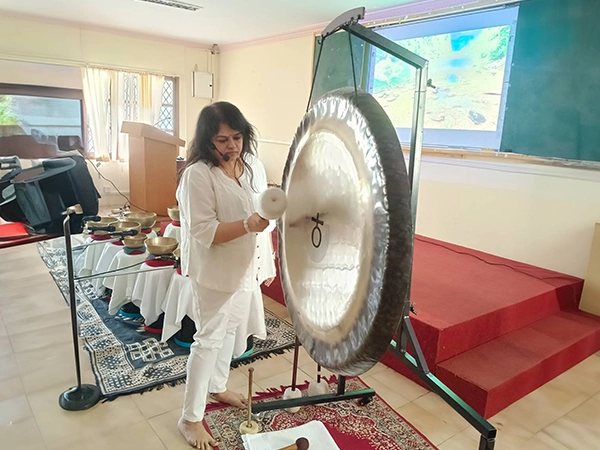 Loyola students attended a dynamic yoga demonstration session conducted Satvat for calm & posture.