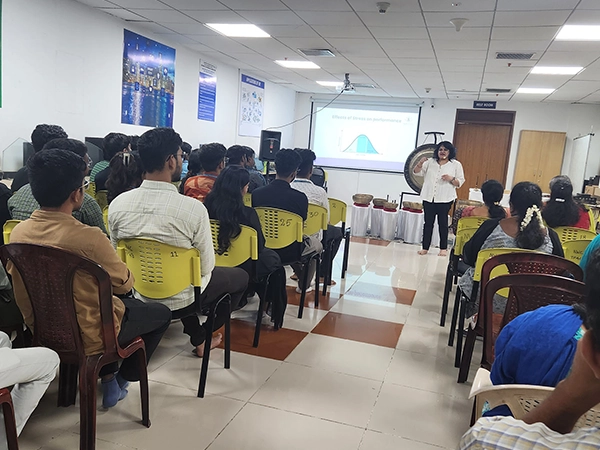 A campus-based trial yoga organized to introduce foundational wellness habits to students at SRM.