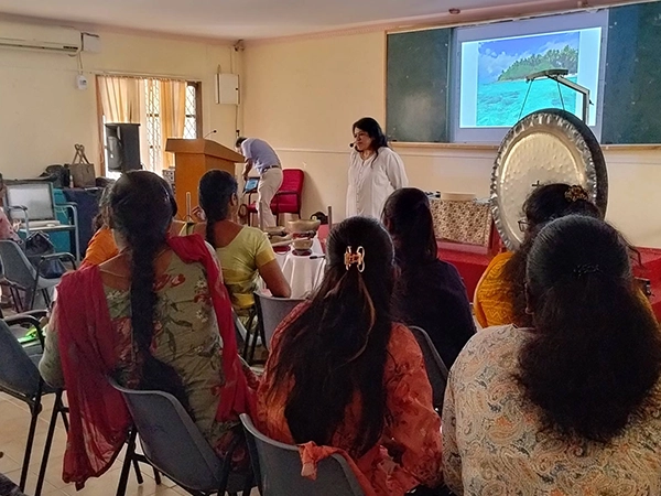 A yoga lecture was hosted at Loyola by Satvat, focusing on body alignment, balance & breath control