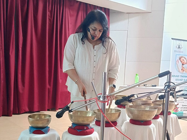 An introductory yoga program conducted for student attendees at the Stella Maris college campus