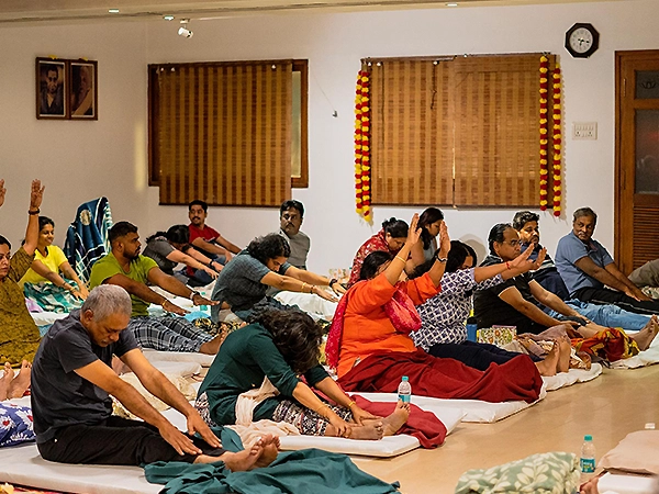 Yoga being practiced at Satvat for improved mind-body connection and relaxation