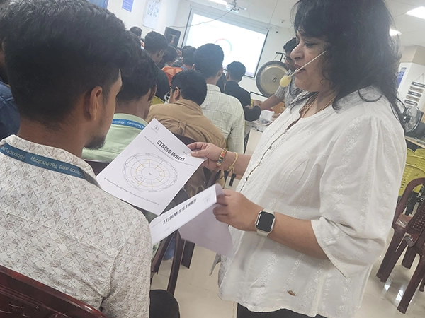 A planned campus yoga workshop organized as part of an ongoing wellness education series at SRM.